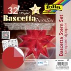 Folia Bascetta-Stern Set, TRANSPARENTPAPIER 115g/m², 20x20cm, 32 Blatt, rot