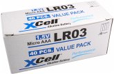 1x40 XCell Performance Micro AAA Alkaline LR03 XLR03-4S 1x40 XCell Performance Micro AAA Alkaline LR03 XLR03-4S