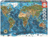 Carletto 9219022 - Educa, Weltwunder, Weltkarte, Puzzle, 1000 Teile