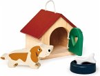 Tender Leaf 7508162 - Hundehütte mit Hund und Zubehör, Holz, Pet Dog Set, Puppenhaus-Zubehör