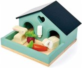 Tender Leaf 7508163 - Kaninchenstall mit Zubehör, Holz, Pet Rabbit Set, Puppenhaus-Zubehör
