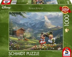 Schmidt 59938 - Thomas Kinkade Studios, Disney, Mickey & Minnie in den Alpen, Puzzle, 1000 Teile