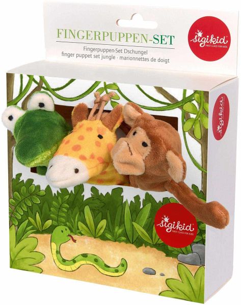 sigikid 42493 - Fingerpuppenset Dschungel, 3er Set sigikid 42493 - Fingerpuppenset Dschungel, 3er Set