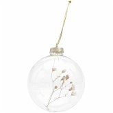 Glaskugel Baumschmuck mit Trockennschleierkraut gefüllt Glaskugel Baumschmuck mit Trockennschleierkraut gefüllt