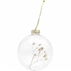 Glaskugel Baumschmuck mit Trockennschleierkraut gefüllt