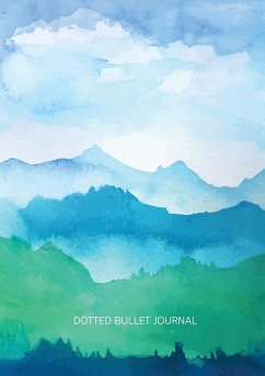 Watercolor Blue & Green Hills - Dotted Bullet Journal - Blank Classic