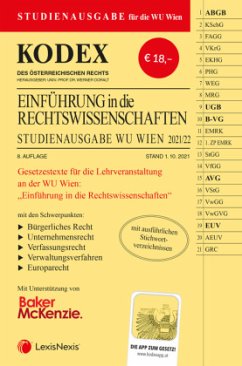 Cover KODEX Einführung in die Rechtswissenschaften 2021/22 - inkl. App