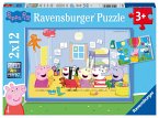 Ravenburger 05574 - Peppa Pig, Peppas Abenteuer, Kinderpuzzle, 2x12 Teile