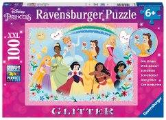 Ravensburger Kinderpuzzle 13326 - Stark, schön und unglaublich mutig - 100 Teile XXL Disney Prinzessinnen Glitterpuzzle für Kinder ab 6 Jahren