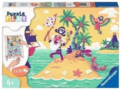 Ravensburger Kinderpuzzle Puzzle&Play 05591 - Piraten auf Schatzjagd - 2x24 Teile Puzzle für Kinder ab 4 Jahren