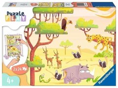 Ravensburger Kinderpuzzle Puzzle&Play 05594 - Safari-Zeit - 2x24 Teile Puzzle für Kinder ab 4 Jahren