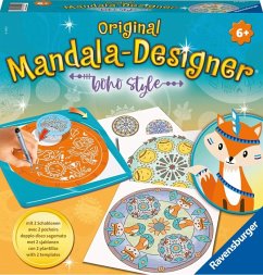 Ravensburger Midi Mandala Designer Boho Style 20019, Zeichnen lernen für Kinder ab 6 Jahren, Zeichen-Set mit Mandala-Schablonen für farbenfrohe Mandalas