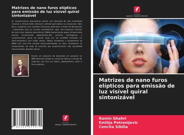 Matrizes de nano furos elípticos para emissão de luz visível quiral sintonizável