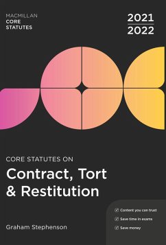 Core Statutes on Contract, Tort & Restitution 2021-22 (eBook, PDF) - Stephenson, Graham