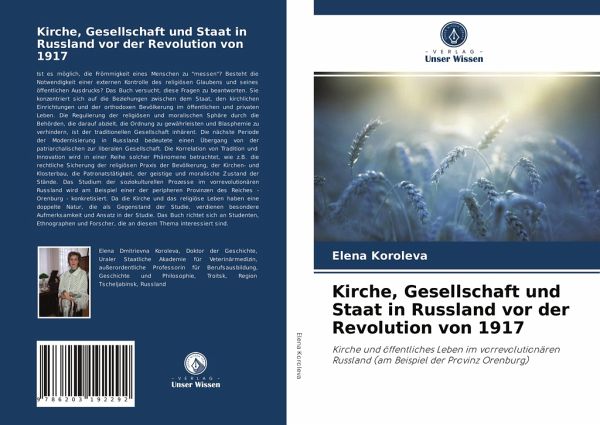 Kirche, Gesellschaft und Staat in Russland vor der Revolution von 1917 Kirche, Gesellschaft und Staat in Russland vor der Revolution von 1917