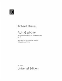 Cover 8 Gedichte op.10 für Gesang (mittel) und Klavier Partitur (dt/en)