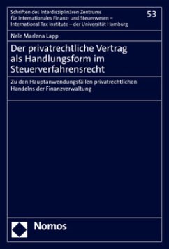 Der privatrechtliche Vertrag als Handlungsform im Steuerverfahrensrecht - Lapp, Nele Marlena