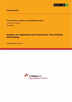 Purpose als Legitimation der Korporation. Eine kritische Betrachtung (eBook, PDF) - Neudert, Philipp