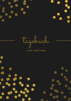 Tagebuch schön A5 liniert - 100 Seiten 90g/m² - Soft Cover goldene Punkte schwarz - FSC Papier - A5, Notizbuch;A5, Tagebuch