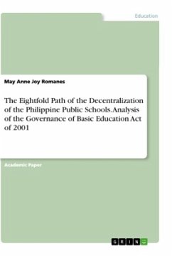 The Eightfold Path of the Decentralization of the Philippine Public Schools. Analysis of the Governance of Basic Education Act of 2001 - Romanes, May Anne Joy