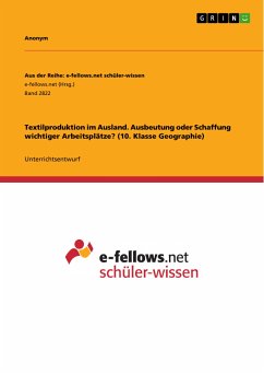 Textilproduktion im Ausland. Ausbeutung oder Schaffung wichtiger Arbeitsplätze? (10. Klasse Geographie) (eBook, PDF)