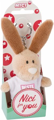 NICI 44703 - Hase, Beste Tante, Schlüsselanhänger, Plüsch, 10 cm