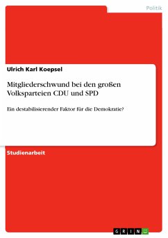 Mitgliederschwund bei den großen Volksparteien CDU und SPD (eBook, PDF) - Koepsel, Ulrich Karl