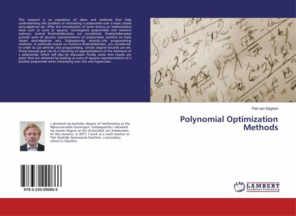 Polynomial Optimization Methods Polynomial Optimization Methods