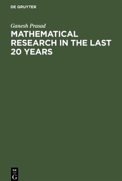 Mathematical Research in the last 20 years - Prasad, Ganesh