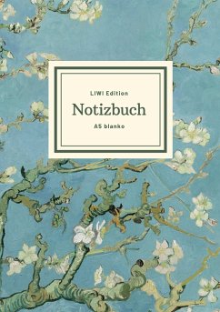 Notizbuch schön gestaltet mit Leseband - A5 Hardcover blanko - 100 Seiten 90g/m² - Motiv ¿Blühende Mandelbaumzweige¿, van Gogh - FSC Papier - A5, Notizbuch;A5, Notebook