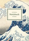 Notizbuch schön gestaltet mit Leseband - A5 Hardcover blanko - Hokusai &quote;Die große Welle vor Kanagawa&quote; - 100 Seiten 90g/m² - FSC Papier