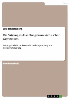 Die Satzung als Handlungsform sächsischer Gemeinden (eBook, PDF)
