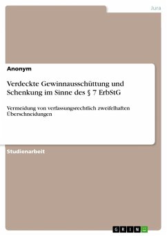 Verdeckte Gewinnausschüttung und Schenkung im Sinne des § 7 ErbStG - Anonymous