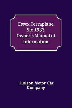 Cover Essex Terraplane Six 1933 Owner's Manual of Information