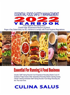 Essential Food Safety Management 2022 Yearbook Kitchen Safety Recording Sheets Page a Day Dated Diary. Hardback - Salus, Culina