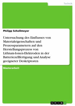 Untersuchung des Einflusses von Materialeigenschaften und Prozessparametern auf den Herstellungsprozess von Lithium-Ionen-Elektroden in der Batteriezellfertigung und Analyse geeigneter Deskriptoren (eBook, PDF)