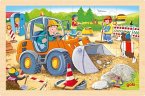 Goki 57411 - Einlegepuzzle Baustelle