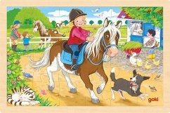 Goki 57412 - Einlegepuzzle Ponyhof