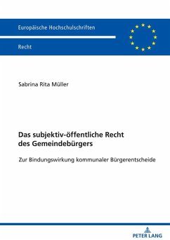 Cover Das subjektiv-öffentliche Recht des Gemeindebürgers