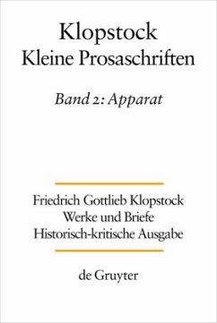 Apparat / Friedrich Gottlieb Klopstock: Werke und Briefe. Abteilung Werke IX: Kleine Prosaschriften Band 2