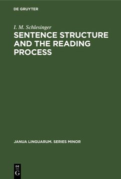 Sentence structure and the reading process (eBook, PDF) - Schlesinger, I. M.