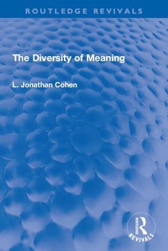 The Diversity of Meaning (eBook, PDF) - Cohen, L. Jonathan