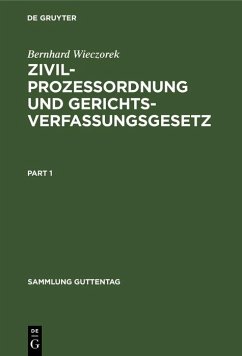 Zivilprozessordnung und Gerichtsverfassungsgesetz (eBook, PDF) - Wieczorek, Bernhard
