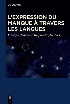 Cover L'expression du manque à travers les langues (eBook, PDF)