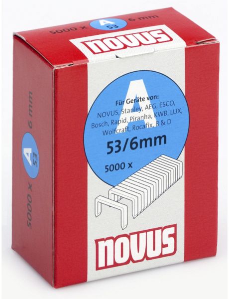 NOVUS Feindrahtklammer A Typ 53 Klammerbreite 11,3 mm 8 mm 0,75 mm superhart 