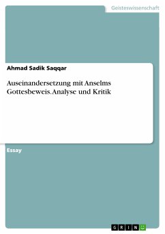 Auseinandersetzung mit Anselms Gottesbeweis. Analyse und Kritik (eBook, PDF) - Saqqar, Ahmad Sadik