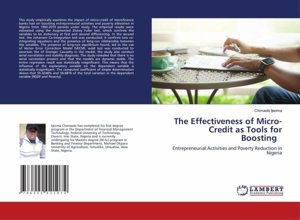 The Effectiveness of Micro-Credit as Tools for Boosting The Effectiveness of Micro-Credit as Tools for Boosting