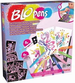 Cover Carletto 3223504 - Lansay, BLOpens, Freizeit-Set Fantastische Pferde, Einhorn, Airbrush-Pustestifte, Malset