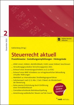 Steuerrecht aktuell 2/2021 - Andree M.Sc., Cornelia;Christopeit LL.M., RA/StB/FAfErbR/FAfStR, Iring Dr.;Fischer LL.B., Tobias;Kahlenberg, Christian D