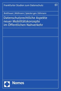 Cover Datenschutzrechtliche Aspekte neuer Mobilitätskonzepte im Öffentlichen Nahverkehr (eBook, PDF)